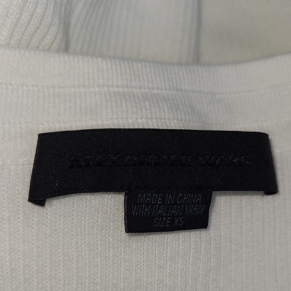 ALEXANDER WANG White Ribbed Crop Top XSP - Picture 4 of 5